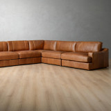 Demo - Windermere Large Modular Leather Corner Couch - Cinnamon - 7