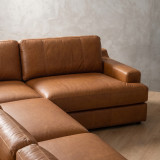 Windermere Modular Leather U-Shape Couch - Cinnamon - 8