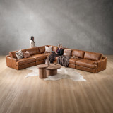 Windermere Extra Large Modular Leather Corner Couch - Cinnamon - 2