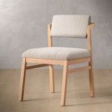 Jozi Fabric Dining Chair - Oak - Sea Sand - 1