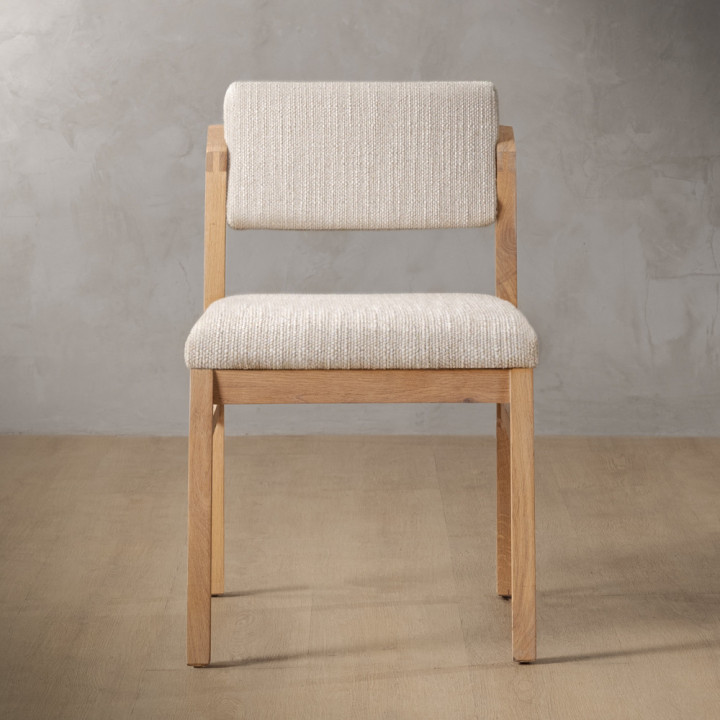 Jozi Fabric Dining Chair - Oak - Sea Sand - 2