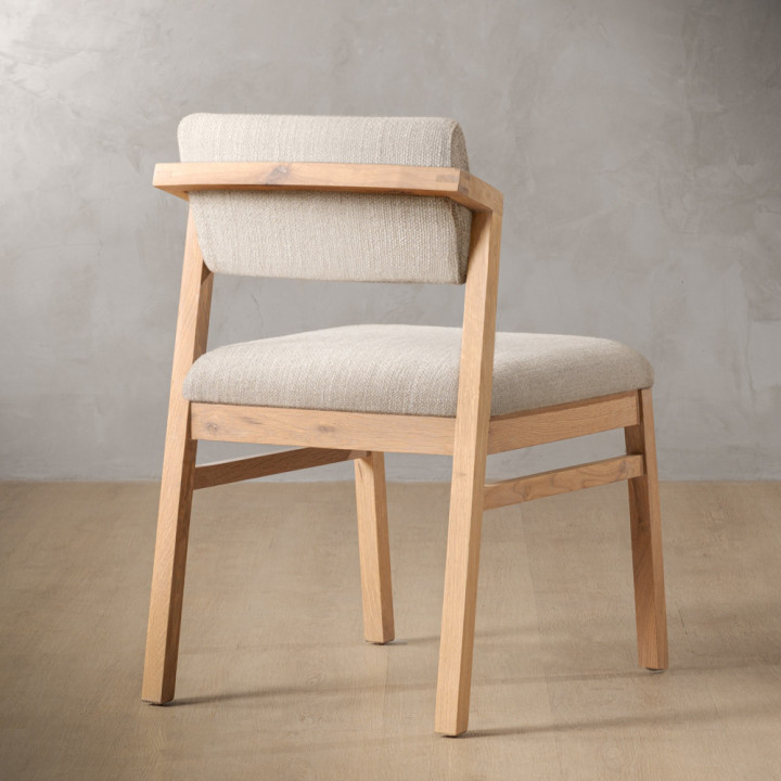 Jozi Fabric Dining Chair - Oak - Sea Sand - 3