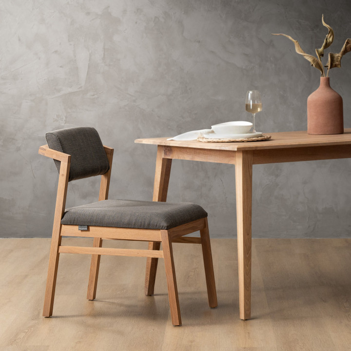 Jozi Fabric Dining Chair - Oak - Juniper Graphite - 2