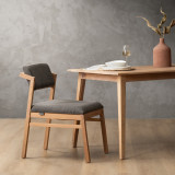 Jozi Fabric Dining Chair - Oak - Juniper Graphite - 2