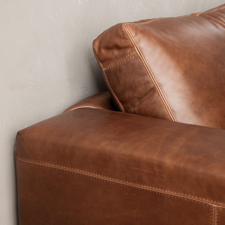 Demo - 2.2m Westerman Leather Couch - Butterscotch - 5