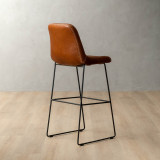 Demo - Hand-Stitched Tall Leather Bar Chair - Butterscotch - 4
