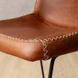 Demo - Hand-Stitched Tall Leather Bar Chair - Butterscotch - 6
