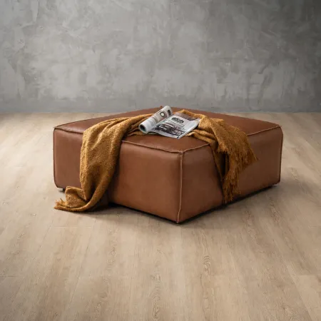 Havenwood Leather Ottoman - Duskwood - 2