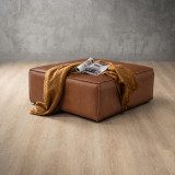 Havenwood Leather Ottoman - Duskwood - 2
