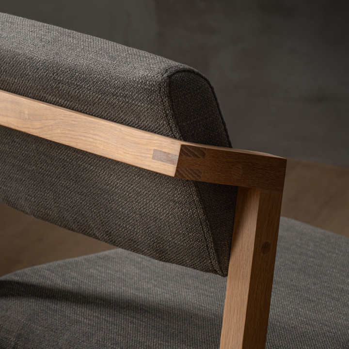 Jozi Fabric Dining Chair - Oak - Juniper Graphite - 6