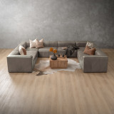 Havenwood Modular Leather U-Shape Couch - Shadow Ash - 2