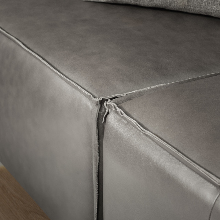 Havenwood Modular Leather U-Shape Couch - Shadow Ash - 8