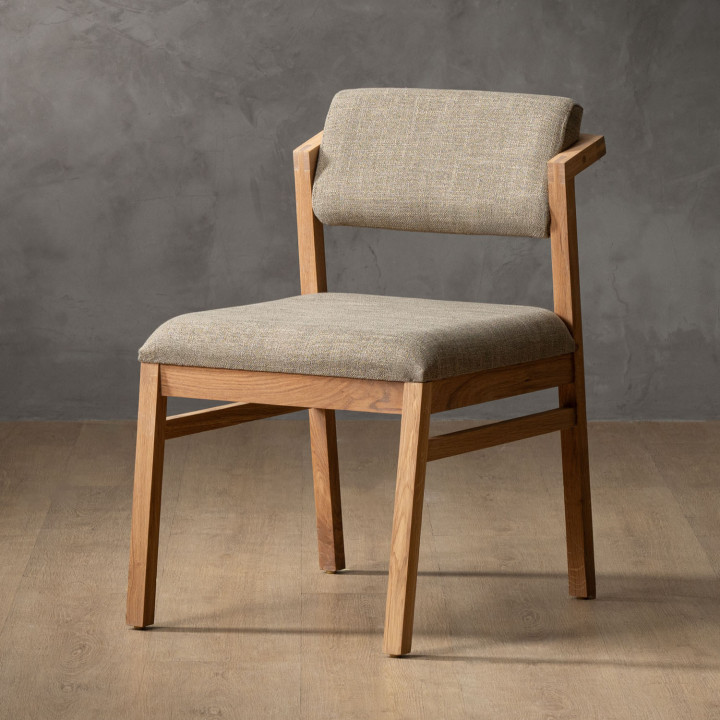 Jozi Fabric Dining Chair - Oak - Juniper Taupe - 1