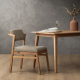 Jozi Fabric Dining Chair - Oak - Juniper Taupe - 2