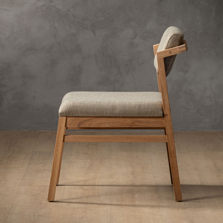 Jozi Fabric Dining Chair - Oak - Juniper Taupe - 4