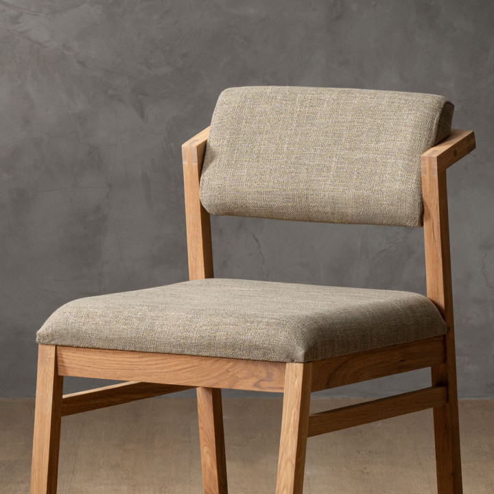Jozi Fabric Dining Chair - Oak - Juniper Taupe - 6