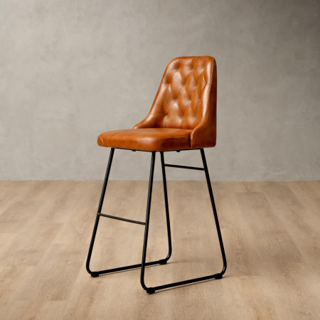 Demo - Kenridge Leather Counter Bar Chair - Bourbon - 1