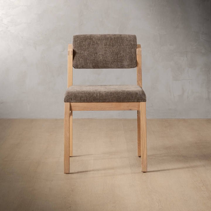 Jozi Fabric Dining Chair - Oak - Fossil Wave - 2