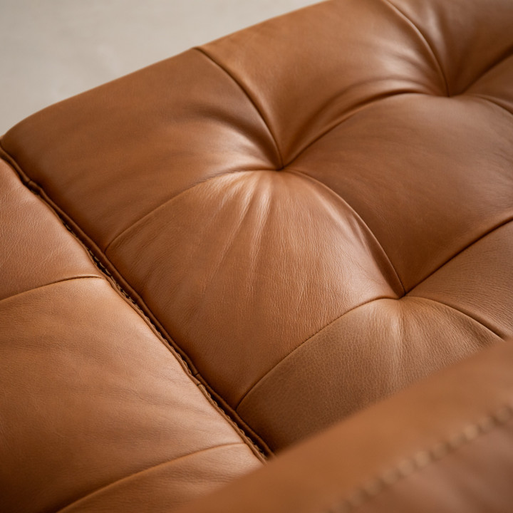 Demo - Glenhaven 3-Seater Leather Couch - Tan - 9