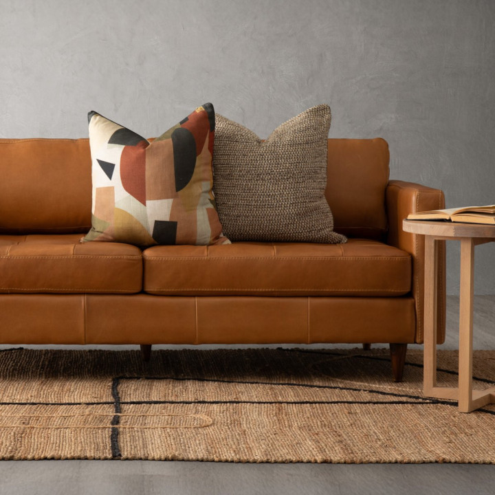 Demo - Glenhaven 3-Seater Leather Couch - Tan - 7