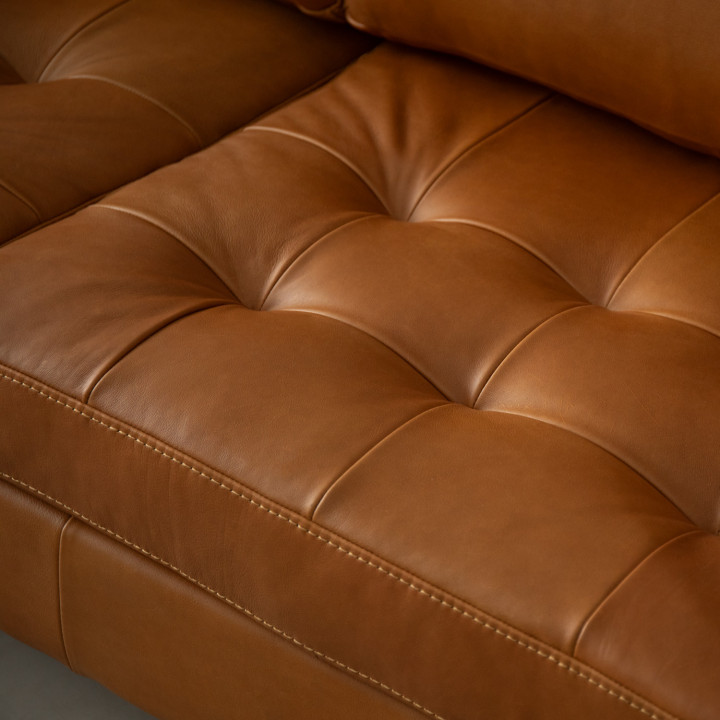 Demo - Glenhaven 3-Seater Leather Couch - Tan - 10