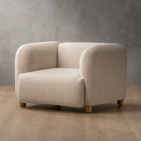 Monteluce Fabric Armchair - Latté - 1