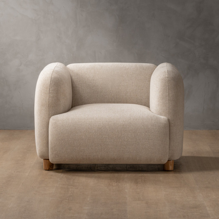 Monteluce Fabric Armchair - Latté - 4