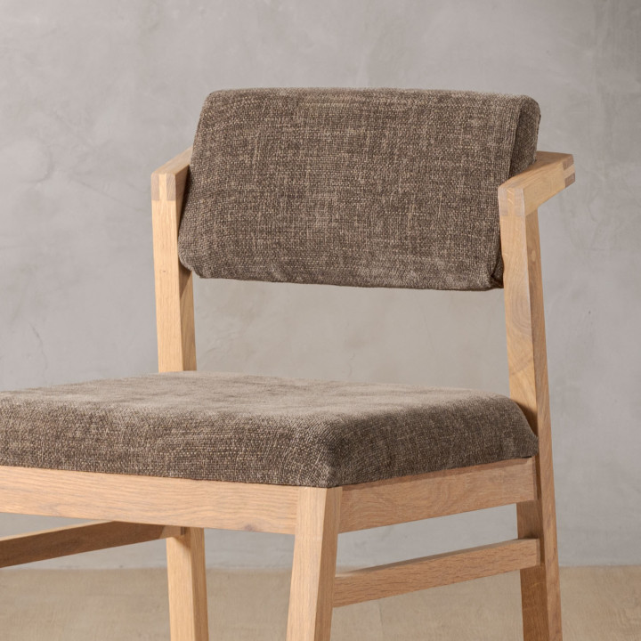 Jozi Fabric Dining Chair - Oak - Fossil Wave - 5