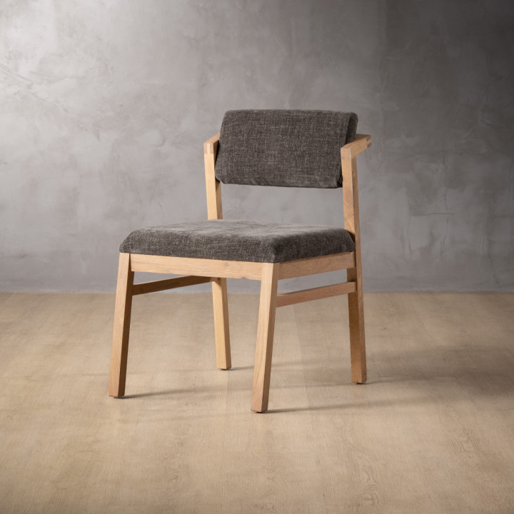 Jozi Fabric Dining Chair - Oak - Storm Wave - 1