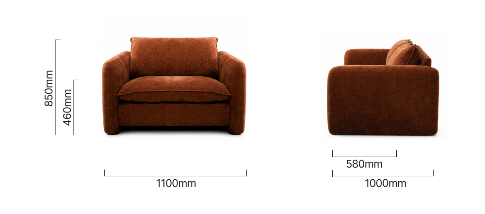 Mokoro Fabric Armchair Rust Wave