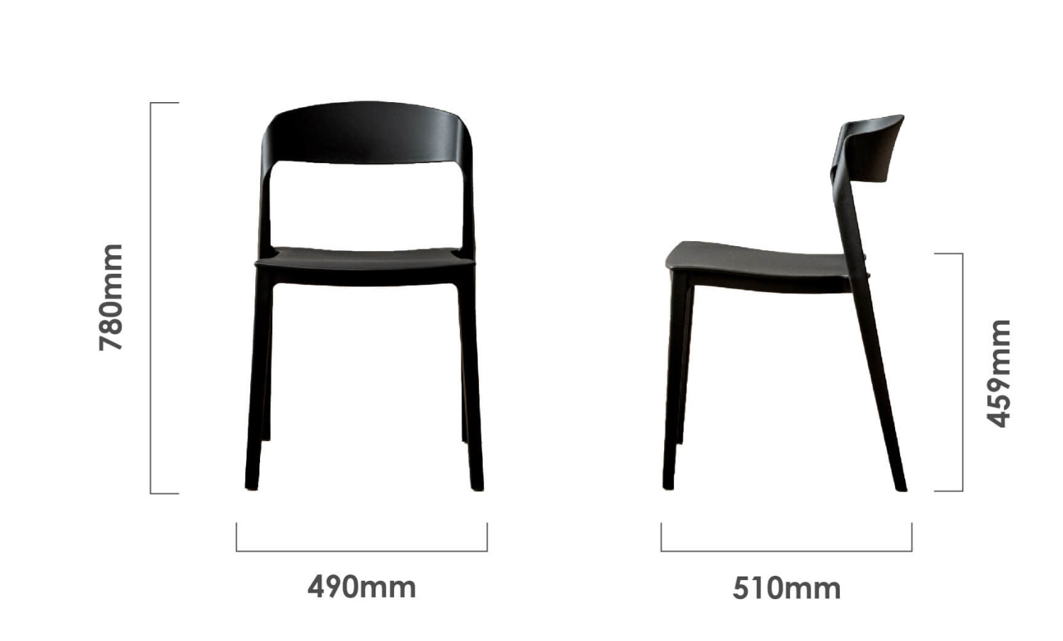Jamie Dining Chair Black Dimensions