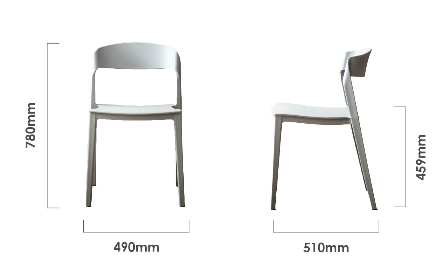 Jamie Dining Chair Grey Dimensions