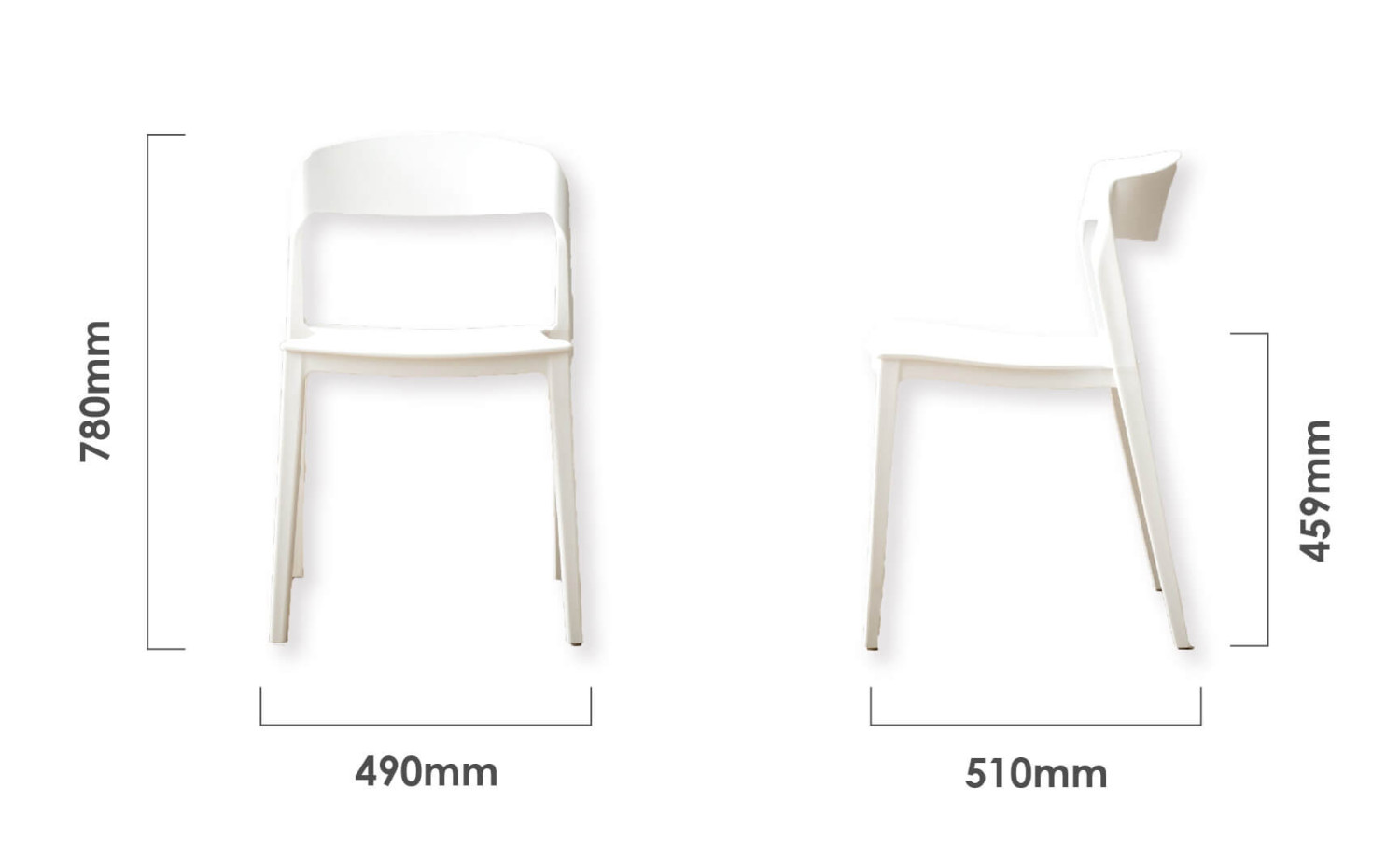 Jamie Dining Chair White Dimensions