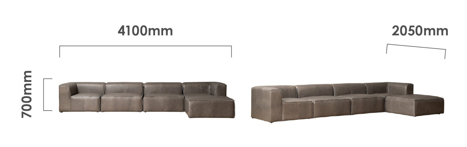 Havenwood Leather Daybed Large - Shadow As