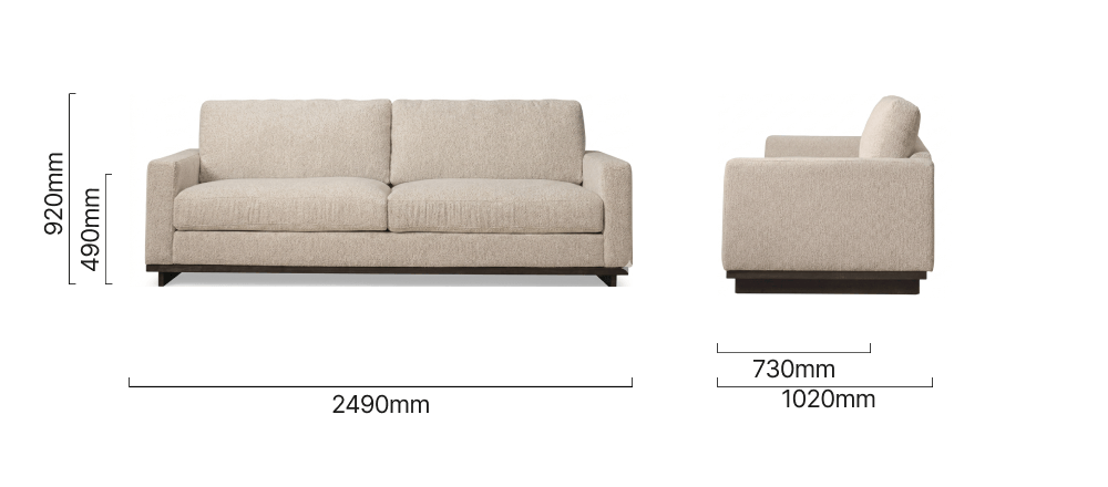 Lendavé 4 Seater Fabric Couch Dimensions