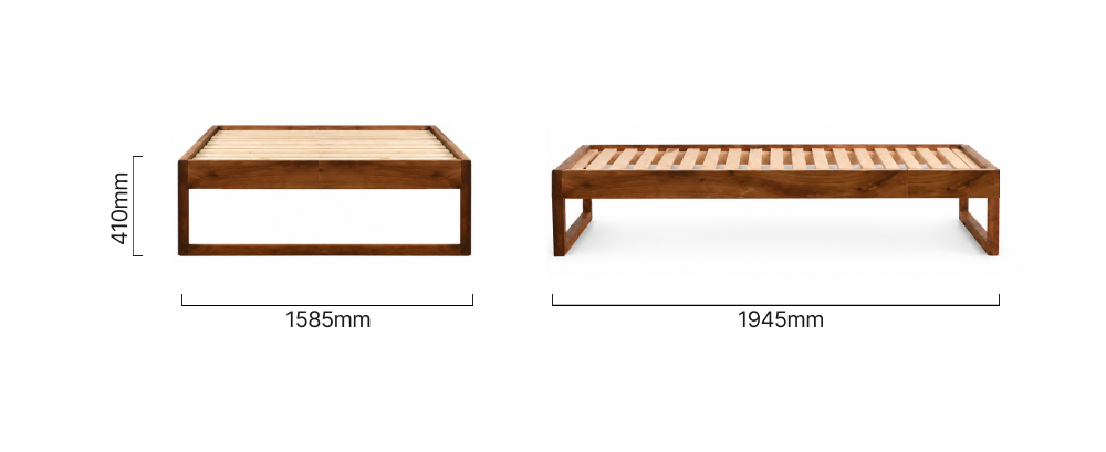 Swazi Bed Base Blackwood Queen Dimensions