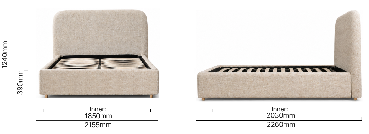 Elysia Storage Bed-King-XL-Limestone