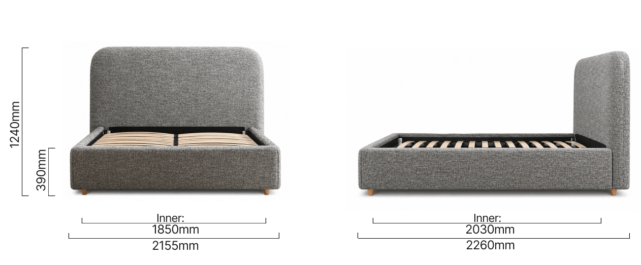 Elysia Storage Bed-K XL-Moonstone