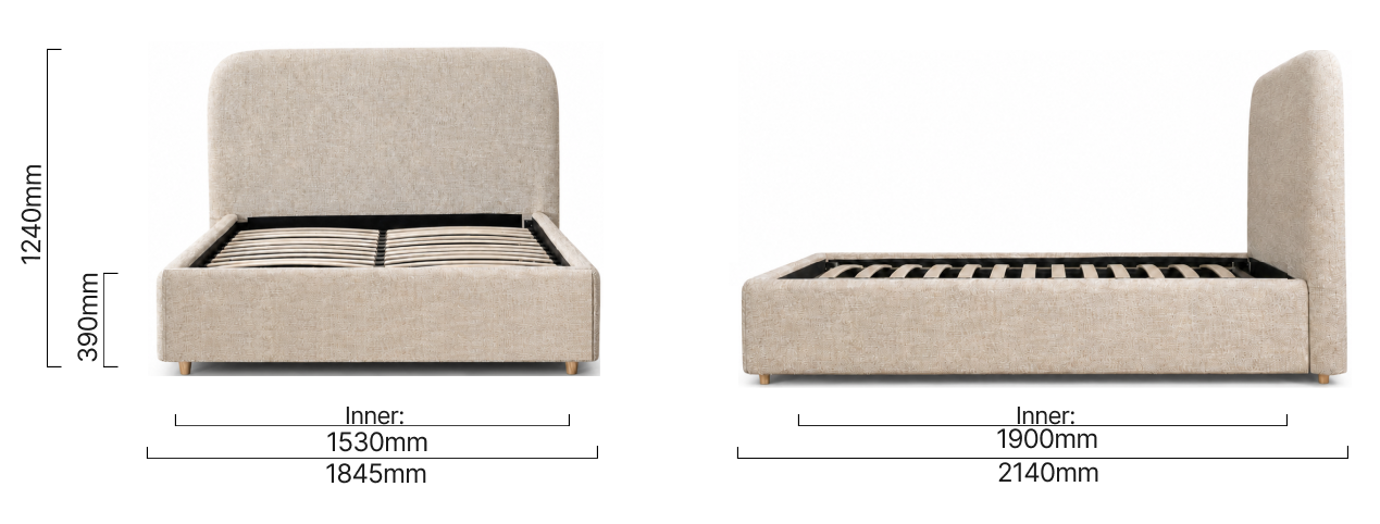 Elysia Storage Bed-Queen-Limestone