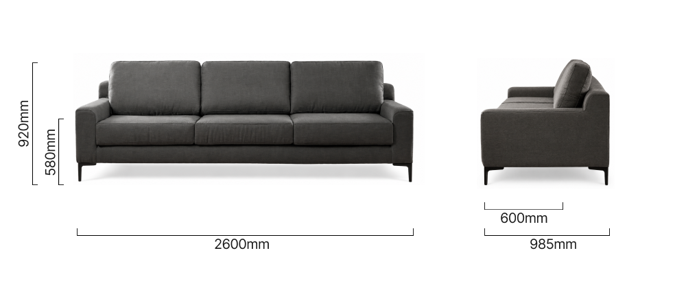 Tulbagh Fabric Armchair Juniper Graphite dimensions