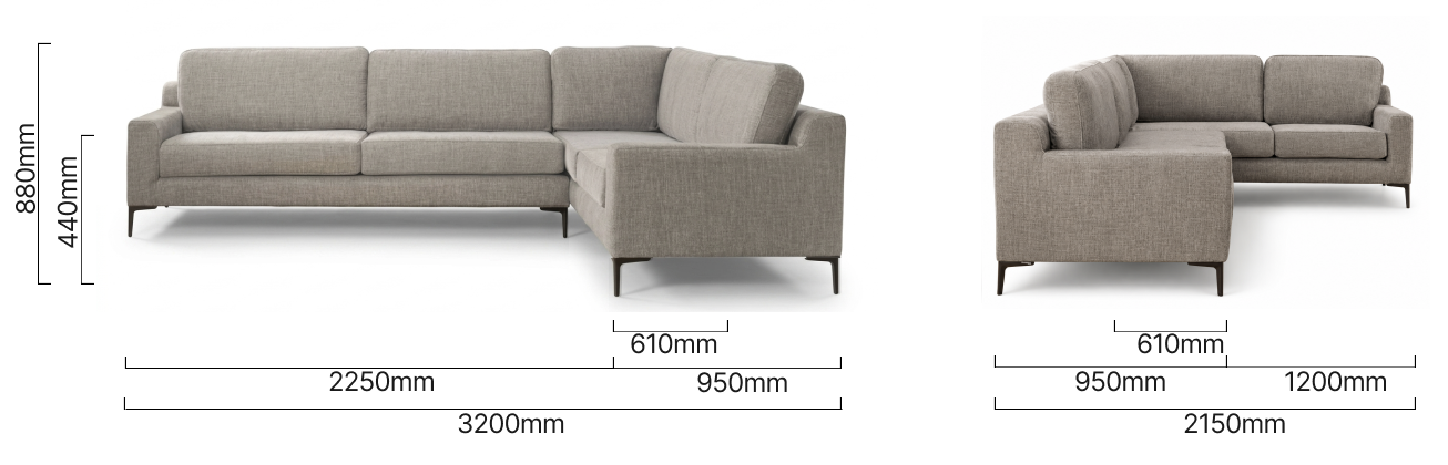 Tulbagh Corner Couch Right Forest Ash