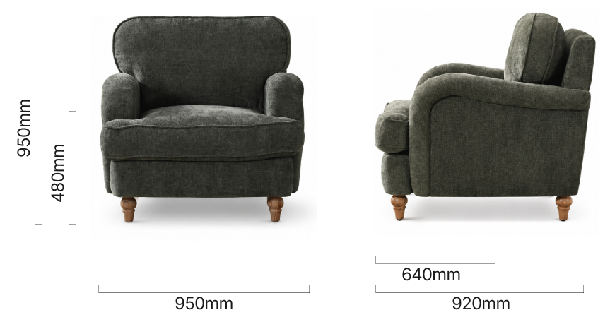 Chenavé Fabric Armchair Thyme Wave