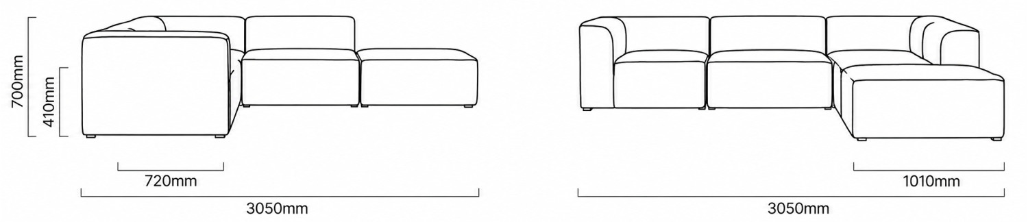 Havenwood 5 Piece Modular Daybed Couch Dimensions