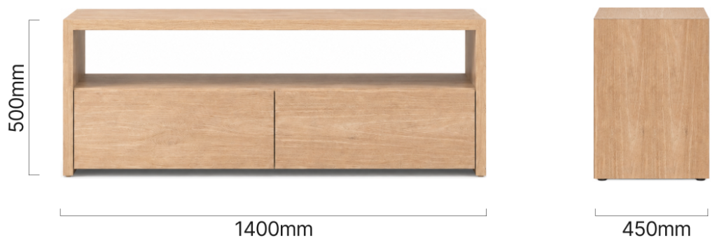 Linear TV Unit Oak Dimensions
