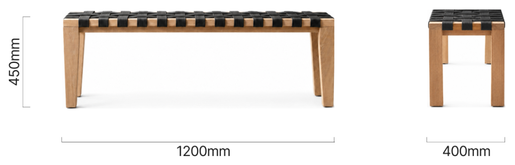 Riembie Bench Oak Dimensions