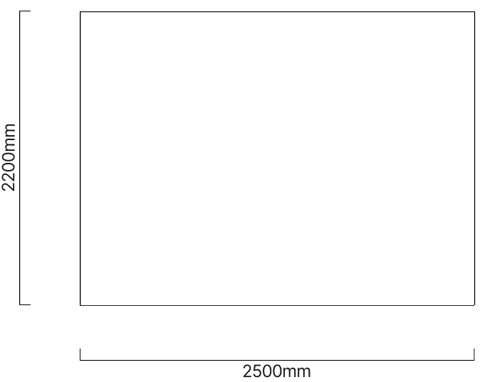 2.2m x 2.5m Throw Dimensions