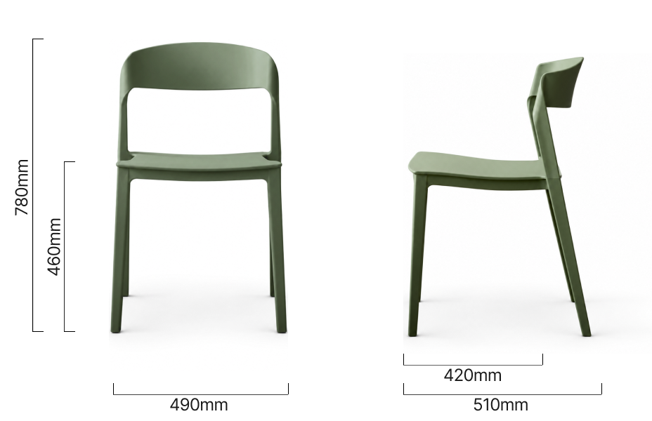 Jamie Dining Chair Thyme Dimensions