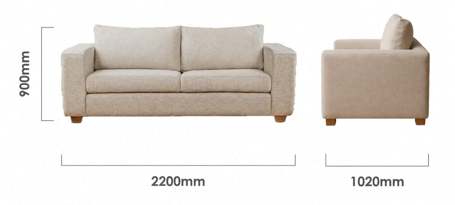 Westerman Couch 2.2m Sandstone Dimensions