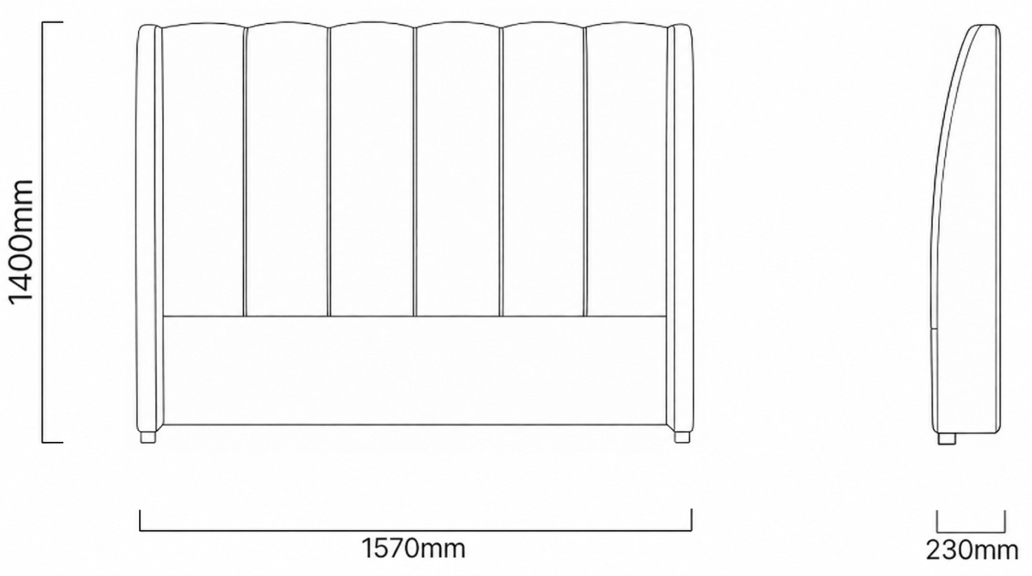 Melae Double Heaboard Dimensions