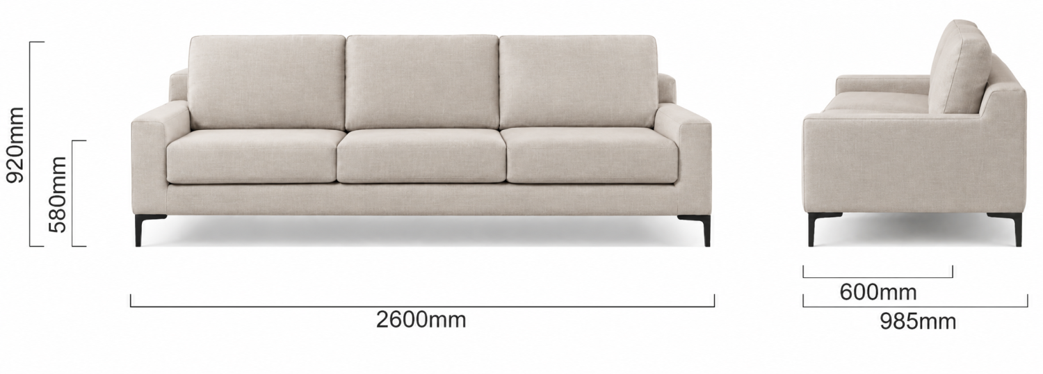 Tulbagh 4 Seater Fabric Couch Juniper Ivory